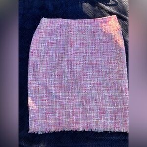 Escada Vintage Pink Confetti Cotton Tweed Mini Skirt Size 42 GERMAN/ 12 US